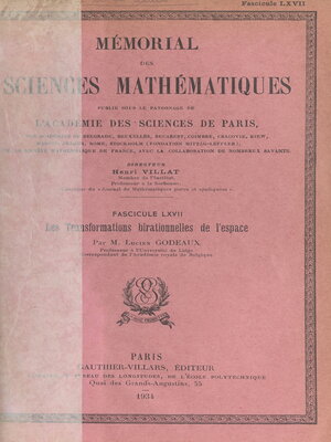 cover image of Les transformations birationnelles de l'espace